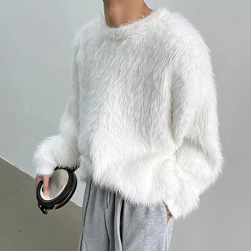 Drune | Luxus Lange Ärmel Einfarbig Pullover