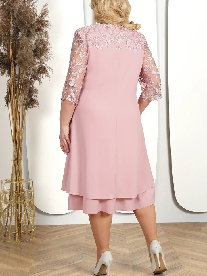 Drune - Damen Elegantes Besticktes Abendkleid, Fließend & Figurbetont Geschnitten