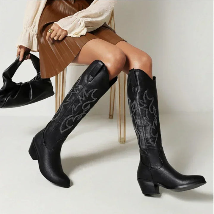 Drune | Kniehohe Cowboystiefel Aus Wildleder Für Damen