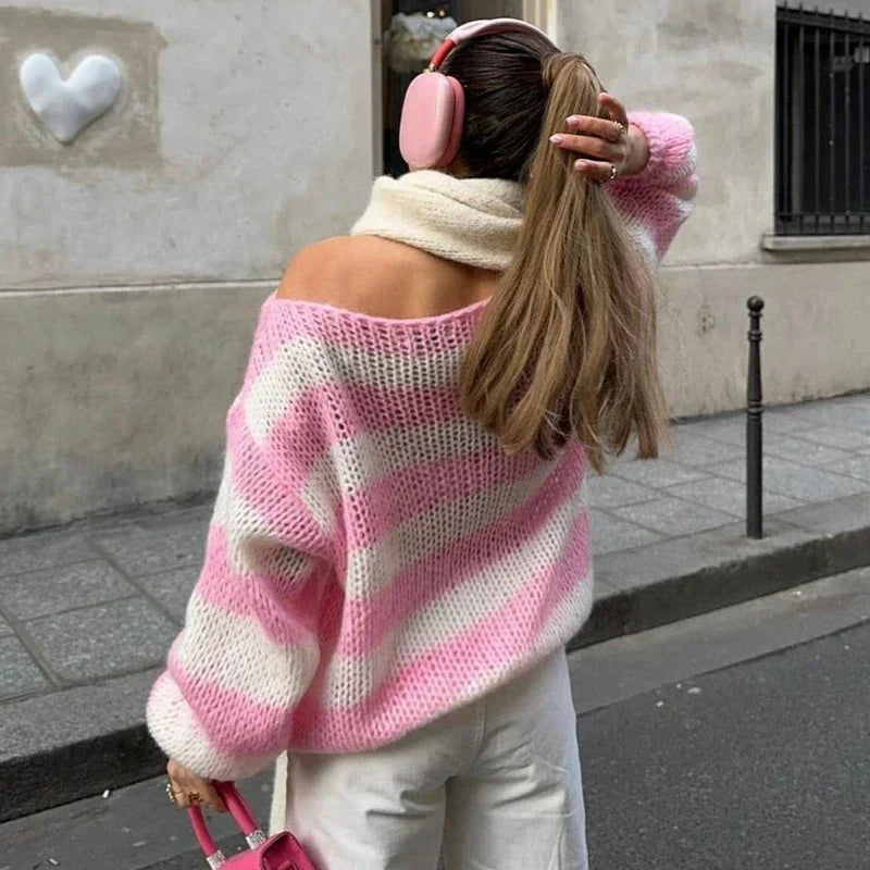 Drune | gestreifter lockerer schicker Pullover