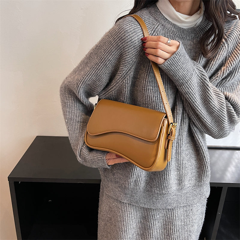 Drune Vintage Leder Crossbody-Taschen | Kleine Umhängetasche | Stilvolle Armpit Handtaschen und Geldbörsen