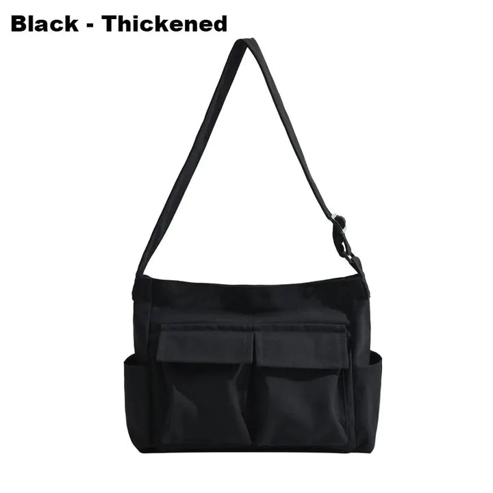 Drune | Frauen Vintage Handtasche Canvas Teenager Schulter Tote Taschen Lieferdienst Tasche Damen Lässige Handtasche Crossbody Geldbörse