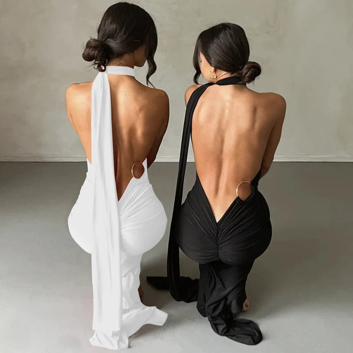 Drune | Elegante Bodycon-Kleid mit Einem Schulter Rückehoch