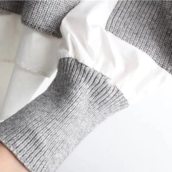 Drune | Weinlese Rundhals Gestrickter Frauenpulli