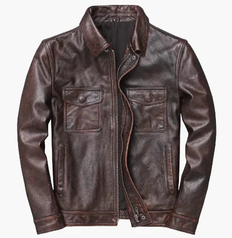 Drune | Bikerjacke im klassischen Moto-Style - Schmal geschnittene modische Übergangsjacke für Freizeit und Alltag