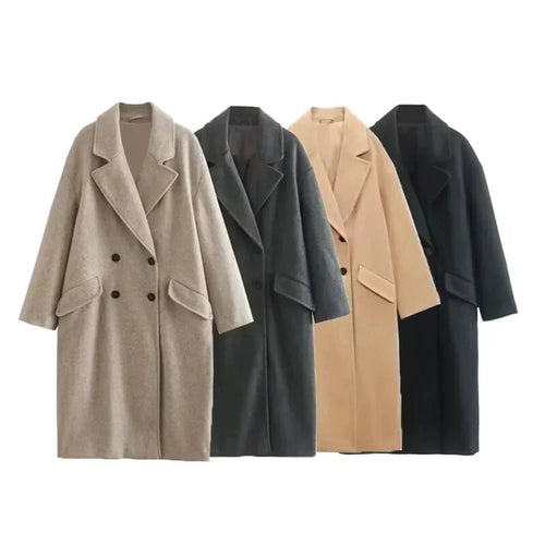 Drune | Gebrüstete Übergroße Wolljacke - Zeitloser Stil - Warm und Schick