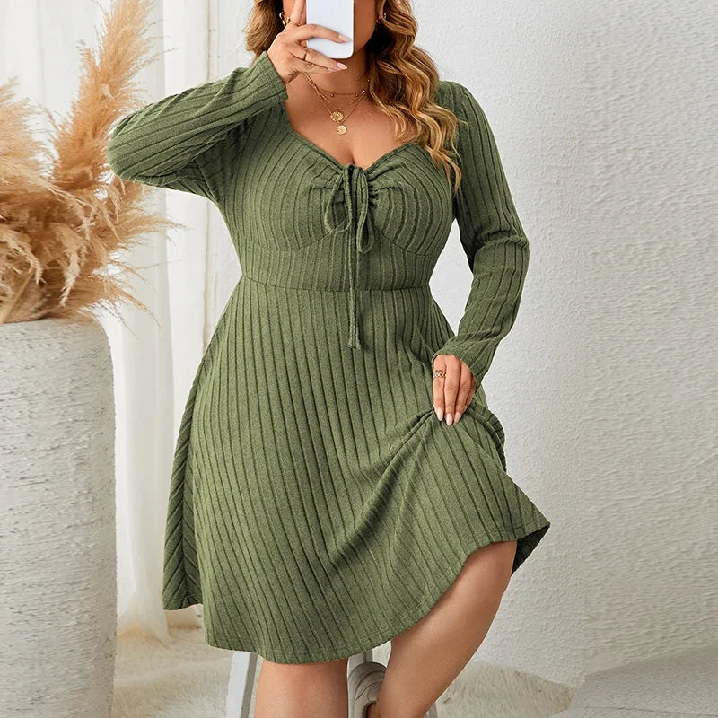 Drune | Weiches Strickribbelkleid