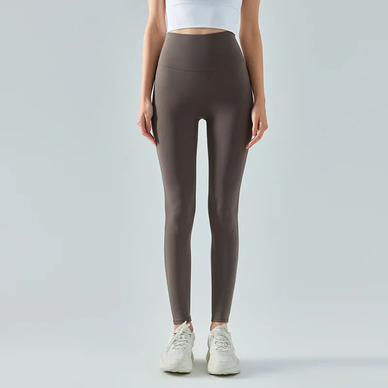 Drune | Emily Sportswear Naked Hochtaillierte Tight Yoga Hosen Doppelseitig Gebürstet Pfirsich Po-Hebende Lauf Sport Fitness Leggings