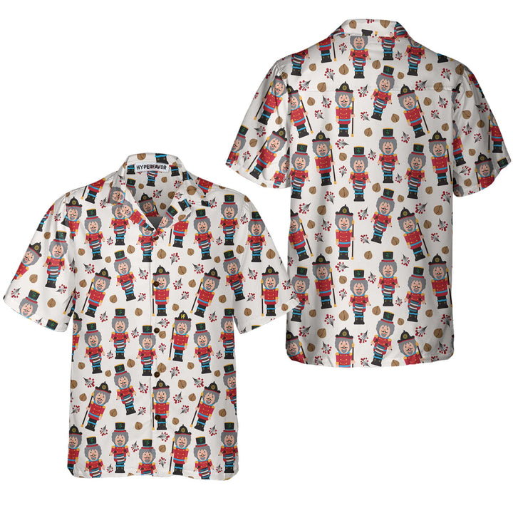 Drune | Nahtloses Weihnachtsmuster mit Nussknacker Weihnachts-Hawaiian-Shirt