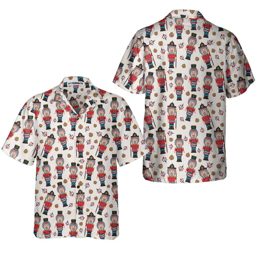 Drune | Nahtloses Weihnachtsmuster mit Nussknacker Weihnachts-Hawaiian-Shirt