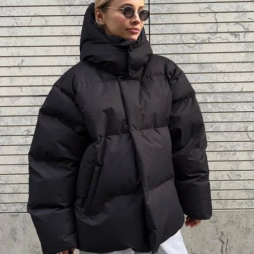 Drune | Übergroße Pufferjacke - Winter Hoher Hals Kapuzen Design