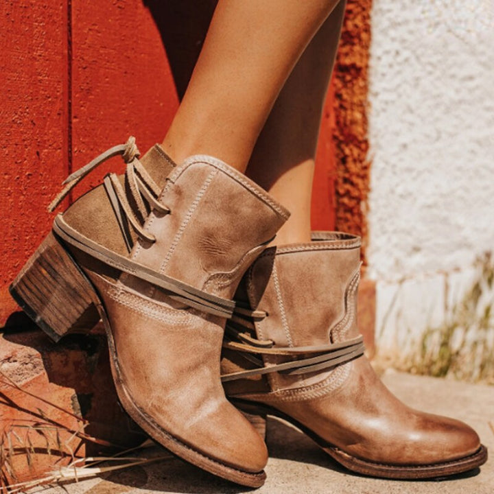 Drune | Damenstiefel Weinlese Schnürstiefel