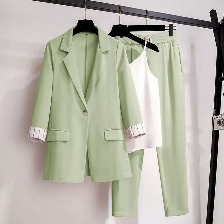Drune | Eleganter Dreiteiliger Anzug in Übergröße Für Damen