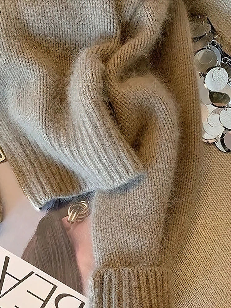 Drune | Strickjacke mit Reißverschluss und elegantem Kragen - Modischer Cropped Cardigan für Alltag und Büro