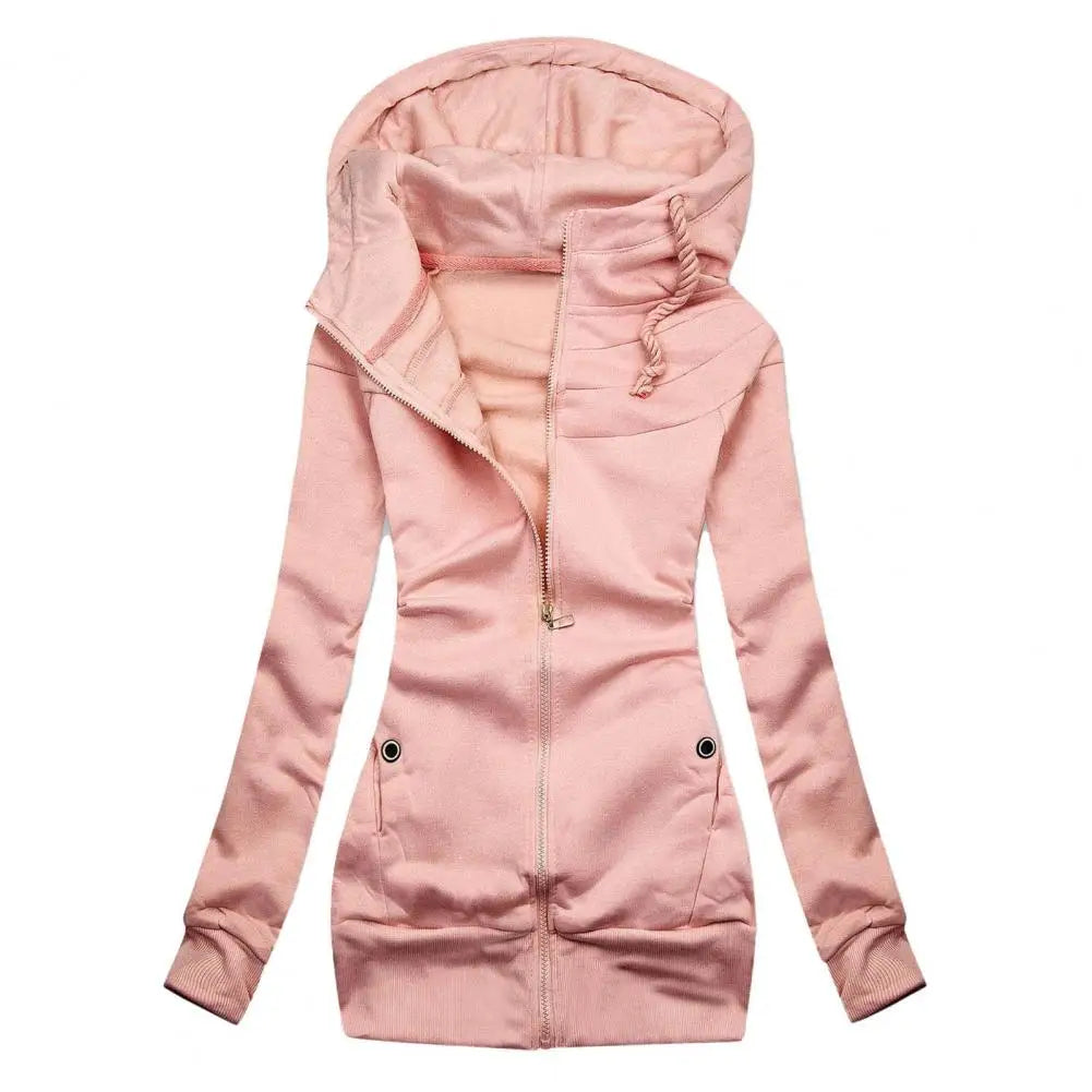 Drune | übergroßer Zip Hoodie mit Fleece, Kapuze und Reißverschluss für Damen - Ideal für Alltag