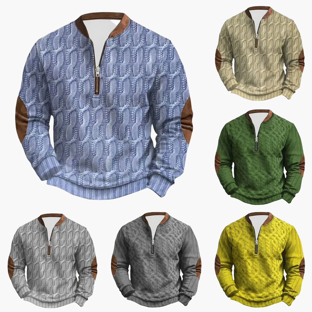 Drune | Outdoor Freizeit Pullover mit Stehkragen und Zipper - Stilvoller Langarm-Sweater für Alltag und Abenteuer