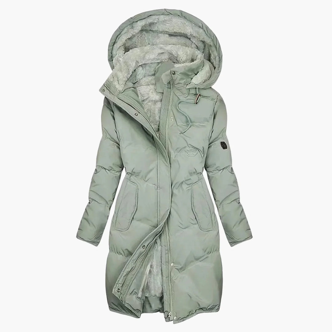 Drune | Wintermantel Kapuzenjacke Lang Warm Gepolstert Elegant Freizeit