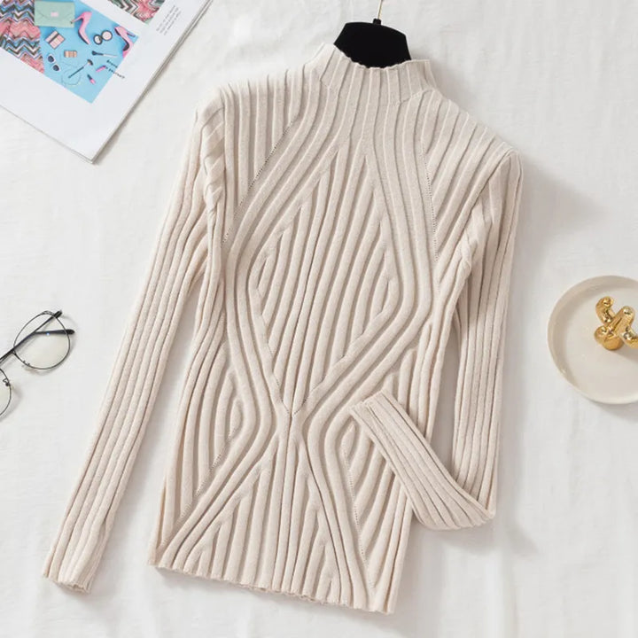 Drune | Damen Strickpullover mit Rollkragen und langen Ärmeln