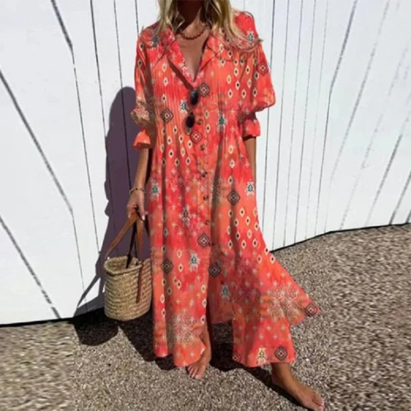 Drune | Luxuriöses Frühlings-Bohemian-Kleid