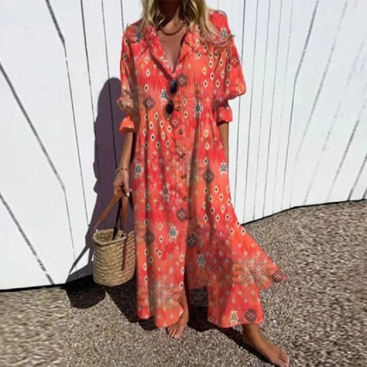 Drune | Luxuriöses Frühlings-Bohemian-Kleid