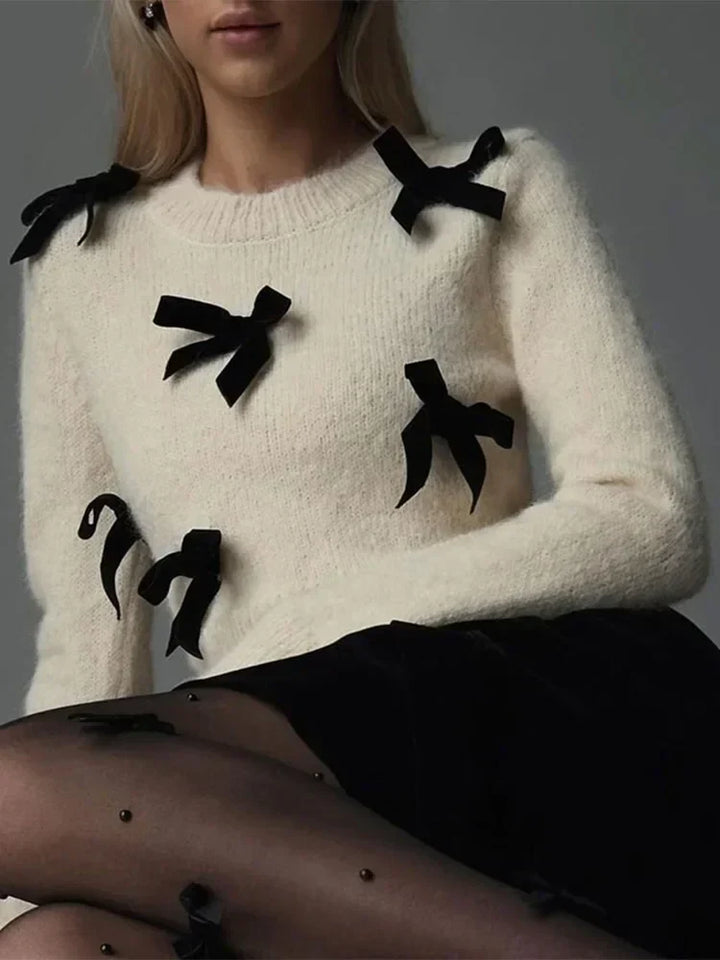Drune | Pullover mit Rundhalsausschnitt und Schleifenknoten