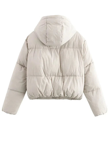 Drune | Pufferjacke mit Kapuze und Dickem Warmen Steppdesign