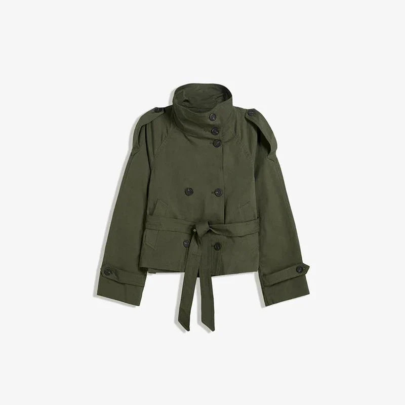 Drune | Trenchcoat Damen Trenchcoat mit Einer Reihe Von Knöpfen und Gürtel