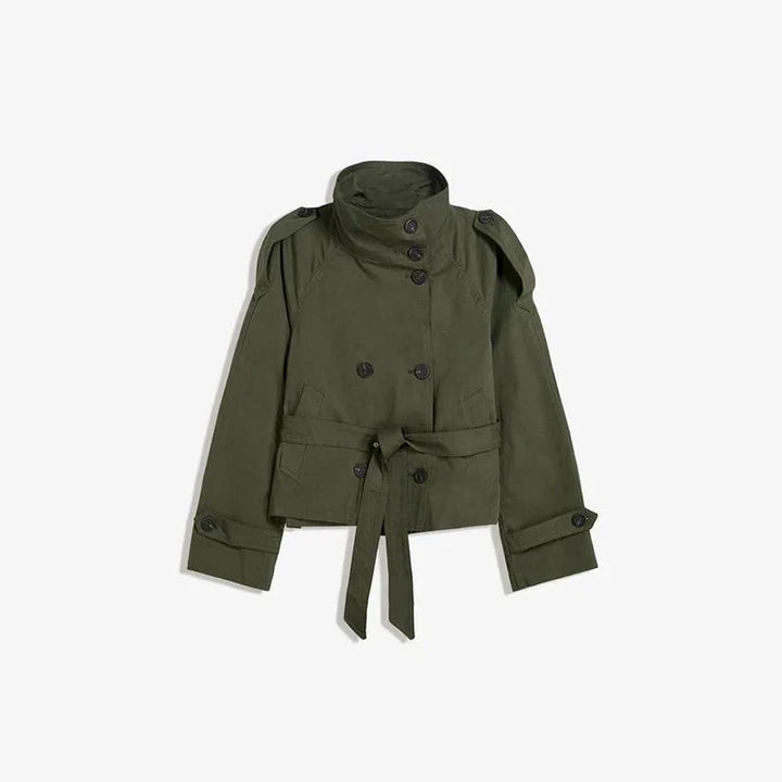 Drune | Trenchcoat Damen Trenchcoat mit Einer Reihe Von Knöpfen und Gürtel