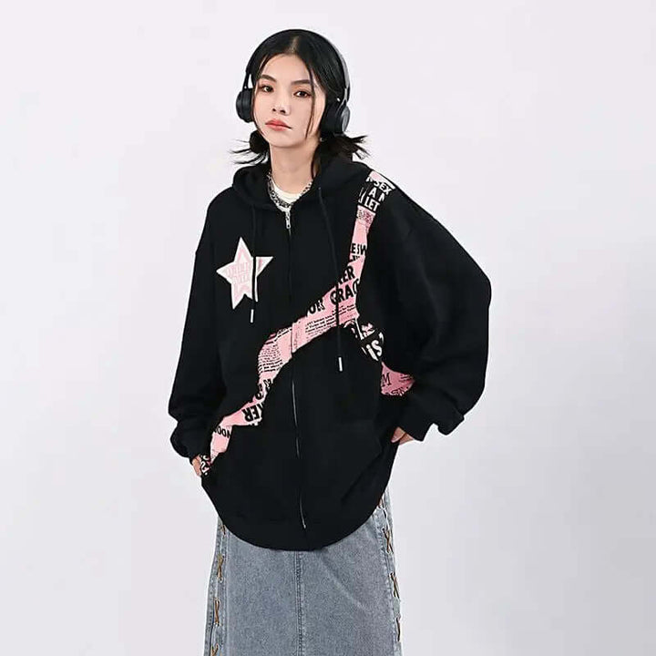 Drune | Oversized Damen Hoodie Mit Print | Bequemer Streetwear Pullover