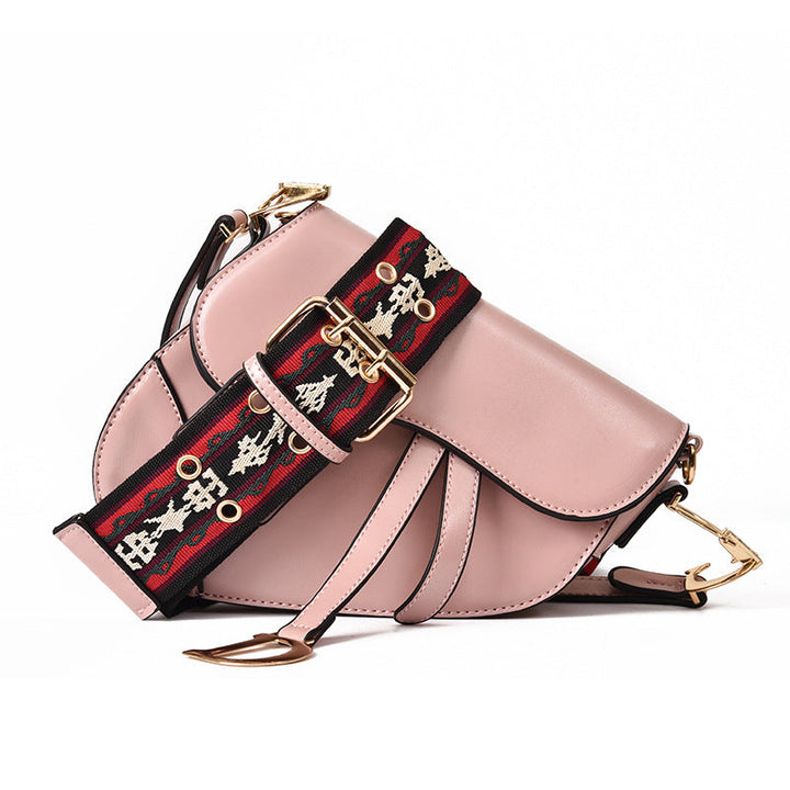 Drune | elegante Damen Umhängetasche - exklusive PU - lederne Satteltasche