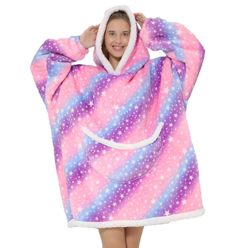 Drune | Übergroße Fleece-Decke mit Kapuze und Taschen