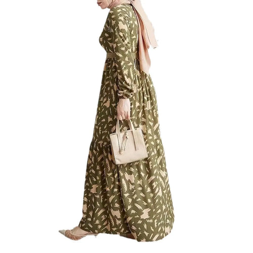 Drune | Elegantes Langarm Kleid Gedruckt