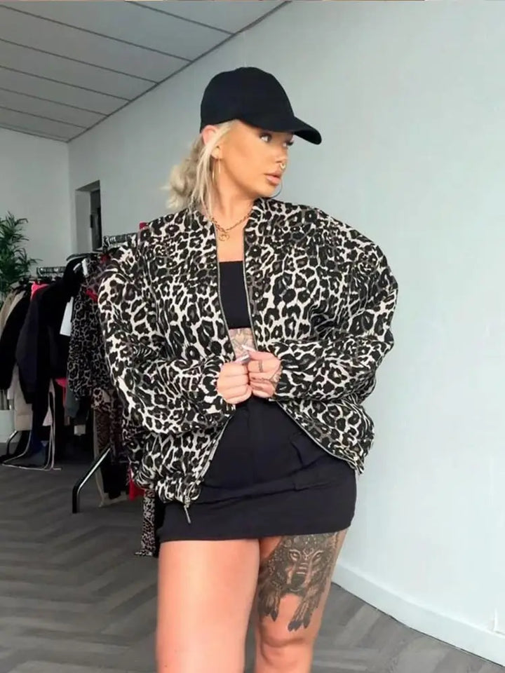 Drune | Retro Lange Ärmel Leopard Jacke