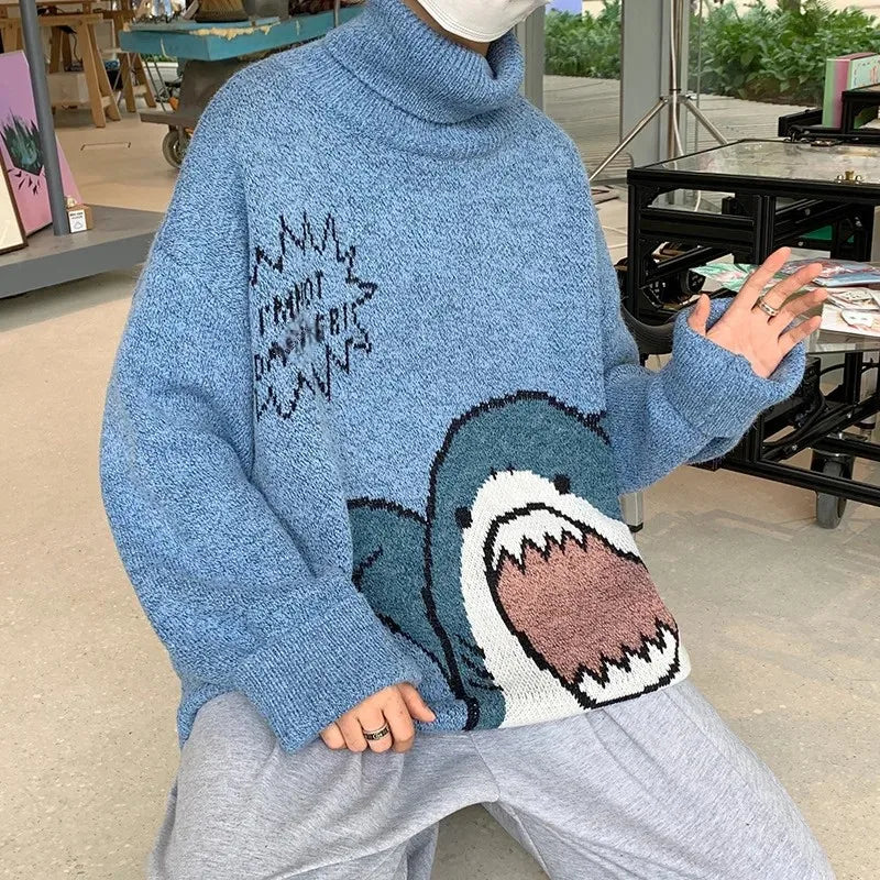 Drune | Winterpullover mit Cartoon-Hai-Design für Paare
