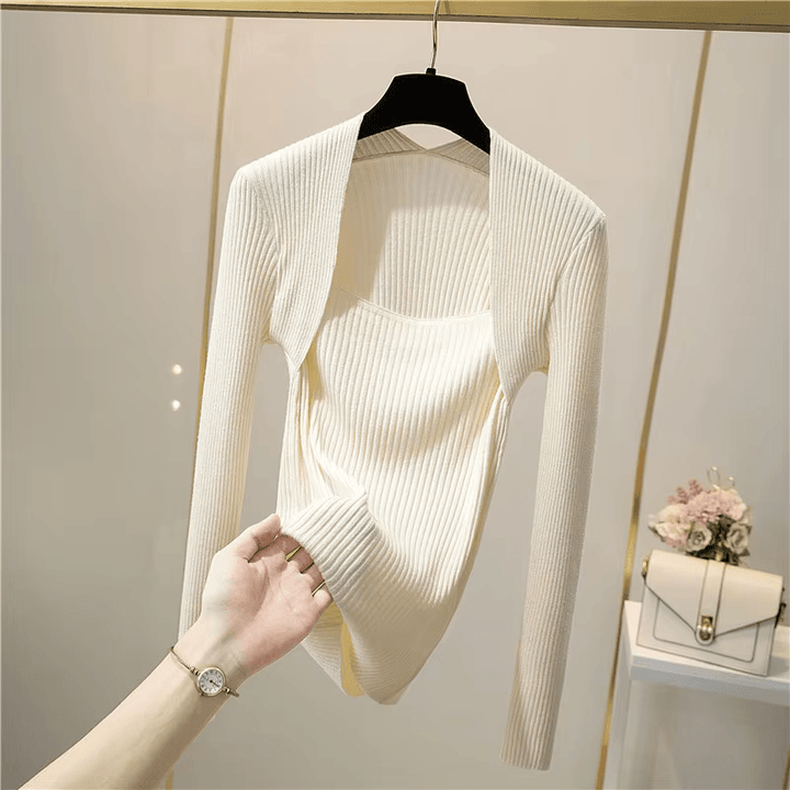 Drune | Weicher, Warmer Strickpullover Mit Quadratischem Kragen