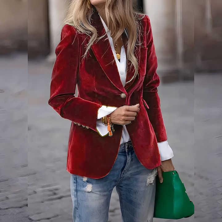 Drune | Eleganter, Schlanker Samtblazer für Damen
