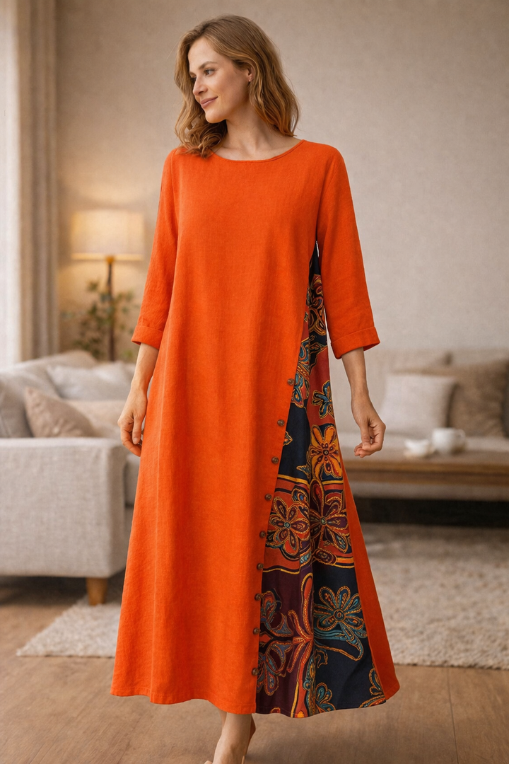 Drune | Sommerkleid Aus Baumwolle Und Leinen