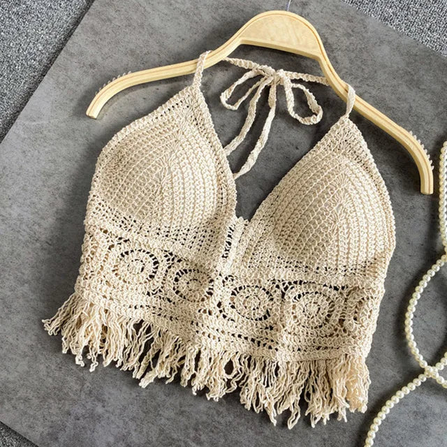 Drune | Häkel Bikini Bh Im Boho Stil Mit Quaste