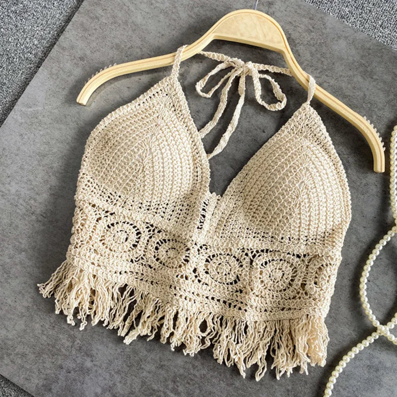 Drune | Häkel Bikini Bh Im Boho Stil Mit Quaste
