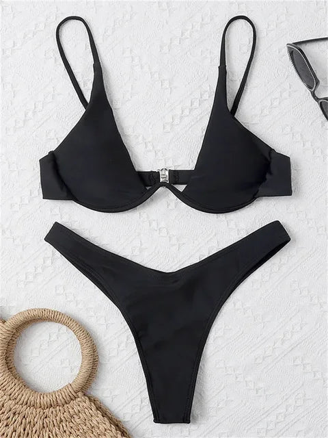 Drune | Bügel-Bikini-Set Push-Up-Bh und Tanga-Bademode für Damen
