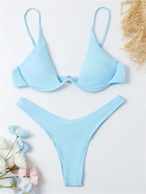 Drune | Bügel-Bikini-Set Push-Up-Bh und Tanga-Bademode für Damen