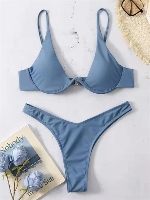Drune | Bügel-Bikini-Set Push-Up-Bh und Tanga-Bademode für Damen