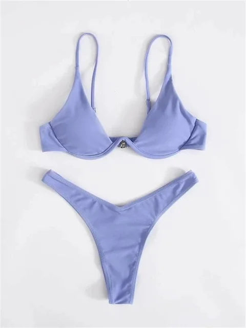 Drune | Bügel-Bikini-Set Push-Up-Bh und Tanga-Bademode für Damen