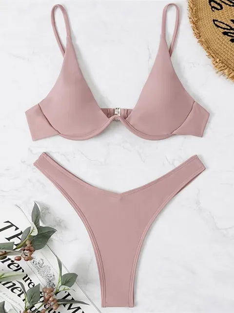 Drune | Bügel-Bikini-Set Push-Up-Bh und Tanga-Bademode für Damen