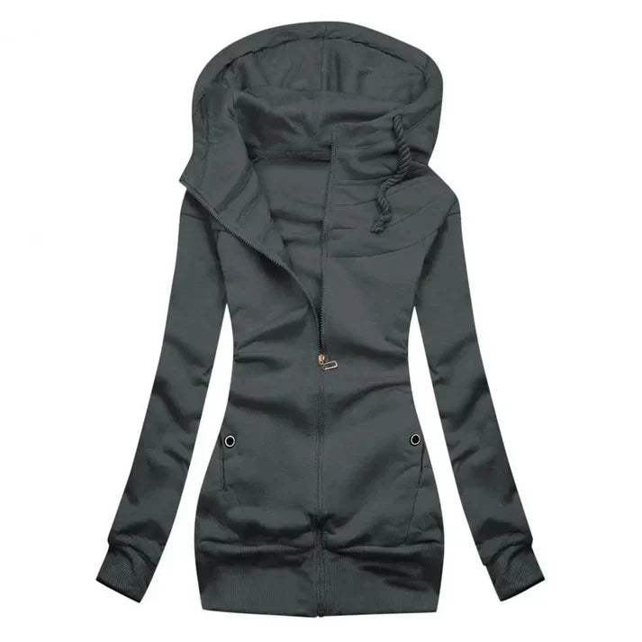 Drune | übergroßer Zip Hoodie mit Fleece, Kapuze und Reißverschluss für Damen - Ideal für Alltag