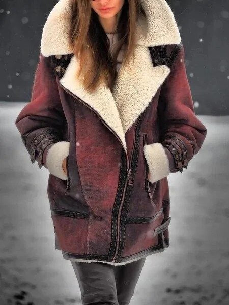 Drune | Damen Lammfellfliegerjacke