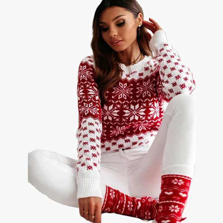 Drune | Winter Pullover Skandinavisches Muster - Modischer Weihnachts- und Freizeit-Strickpullover