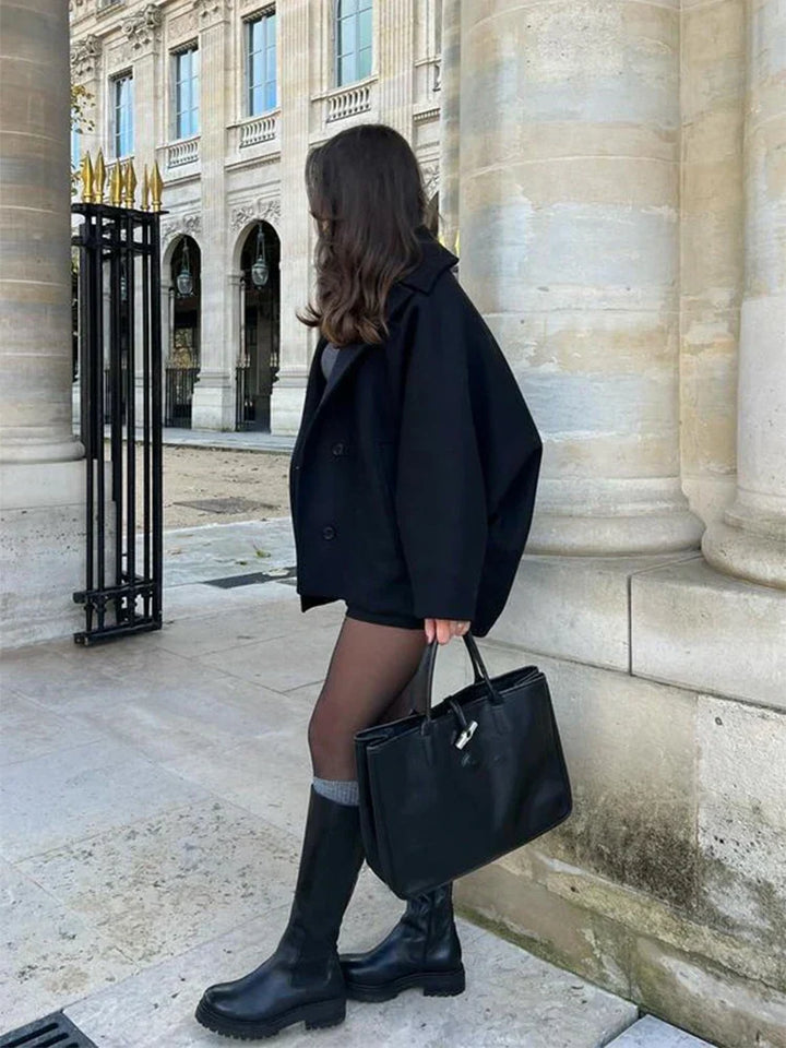 Drune | Eleganter Wollmantel mit Langen Ärmeln