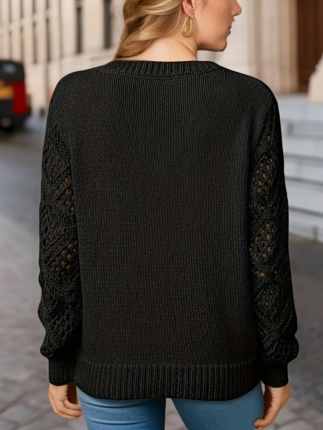 Drune | Solid V-neck knit sweater