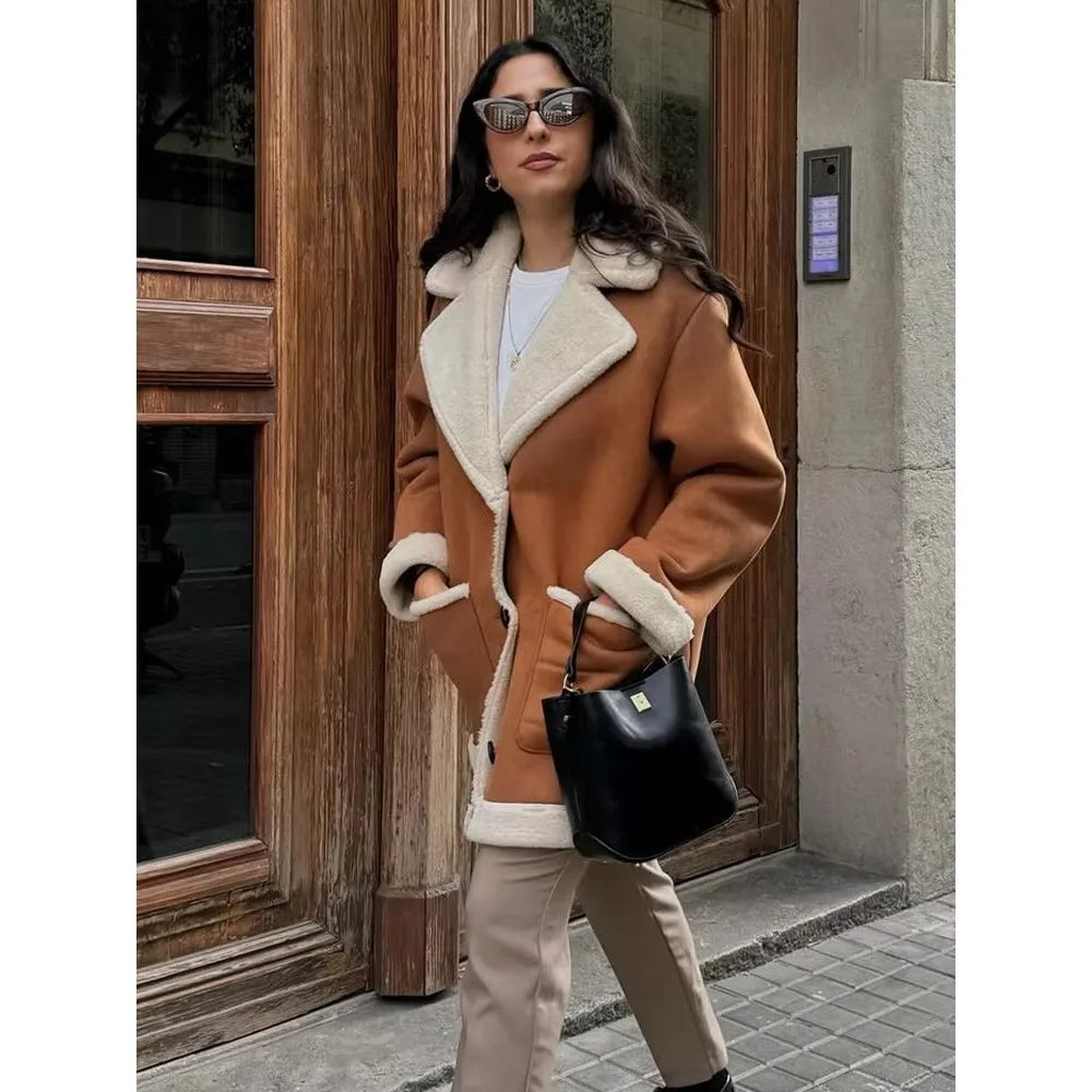 Drune | Shearling-Übermantel